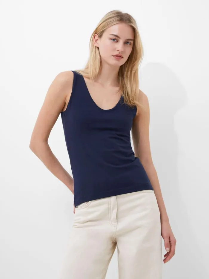 French Connection Tops Cotton Organic Stretch Tank Top Classic Navy 8211 Woman