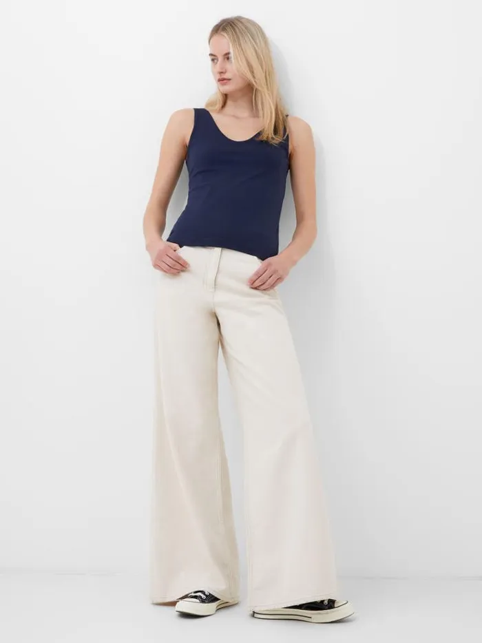 French Connection Tops Cotton Organic Stretch Tank Top Classic Navy 8211 Woman