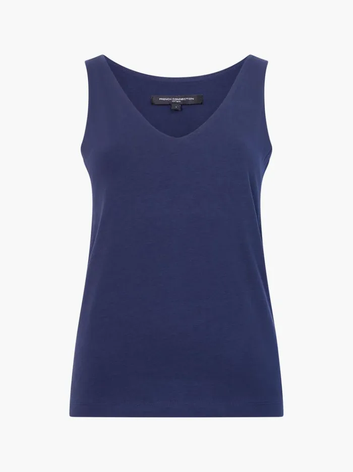 French Connection Tops Cotton Organic Stretch Tank Top Classic Navy 8211 Woman