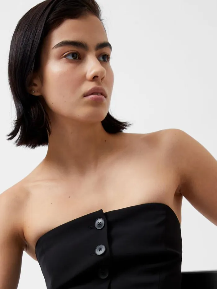 French Connection Tops Harrie Tailored Bandeau Top Blackout 8211 Woman