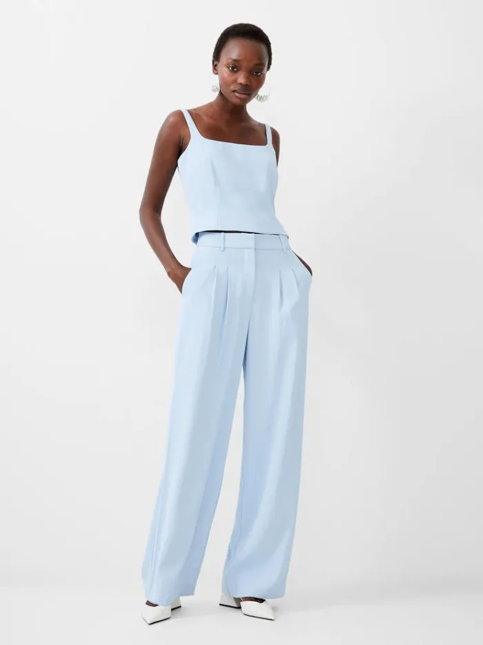 French Connection Tops Harrie Tailored Square Neck Top Cashmere Blue 8211 Woman French Connection Tops Harrie Tailored Square Neck Top Cashmere Blue 8211 Woman