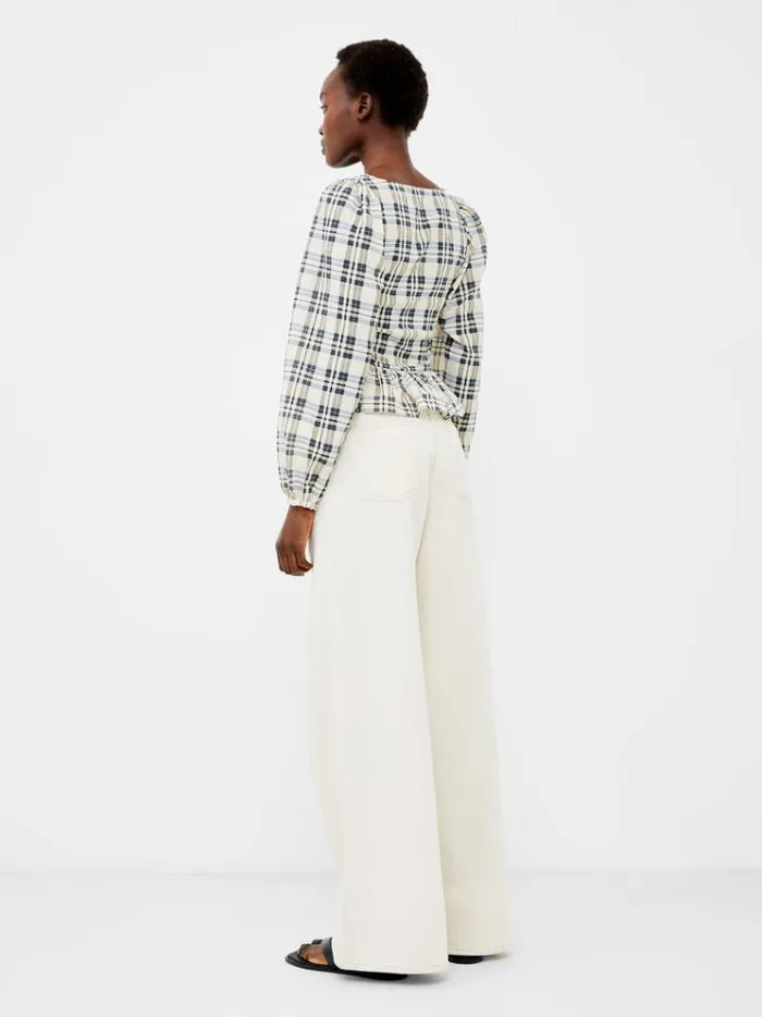 French Connection Tops Ivy Check Top Black Ashclassic Cr 8211 Woman