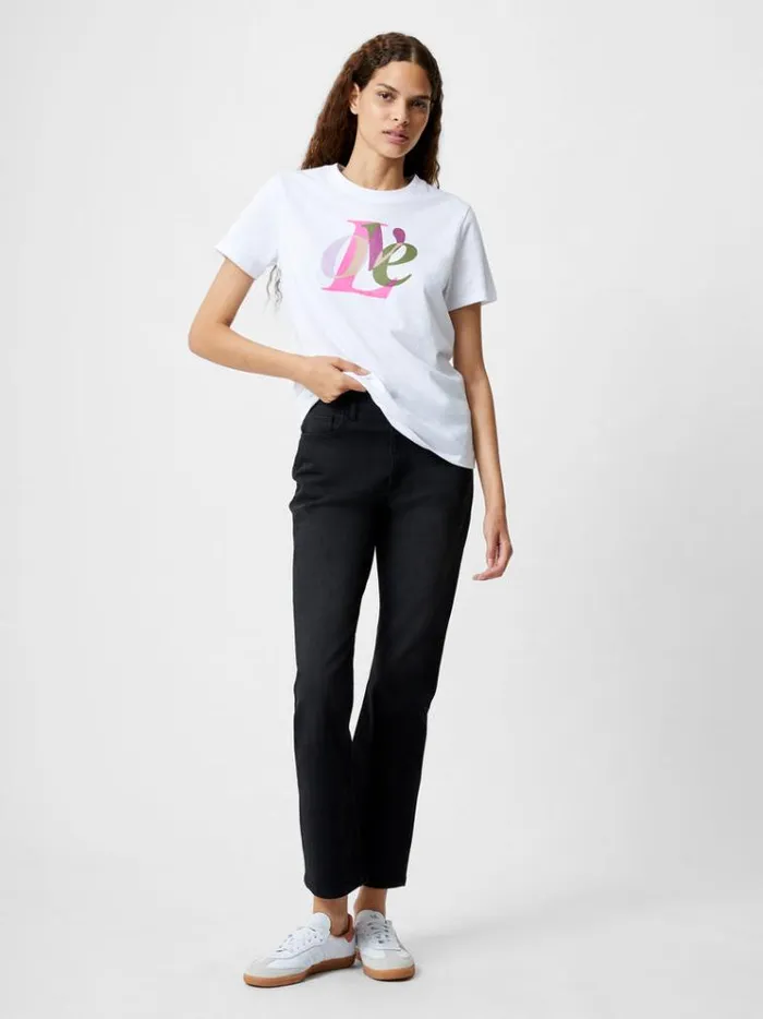 French Connection Tops Love Graphic Print TShirt White 8211 Woman