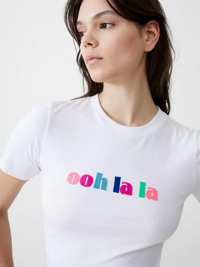 French Connection Tops Ooh La La Fitted TShirt White 8211 Woman
