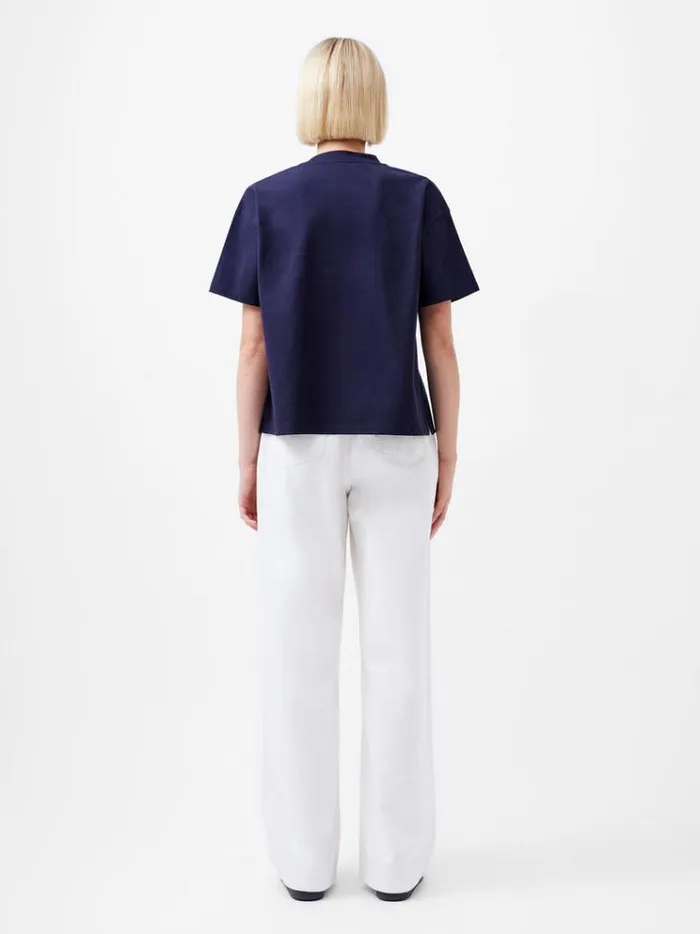 French Connection Tops Rallie Cotton Short Sleeve TShirt Marine 8211 Woman