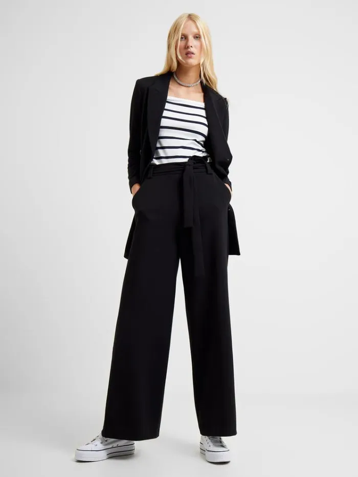 French Connection Tops Rallie Stripe Square Neck Long Sleeve Top Stripe Whitemarine 8211 Woman