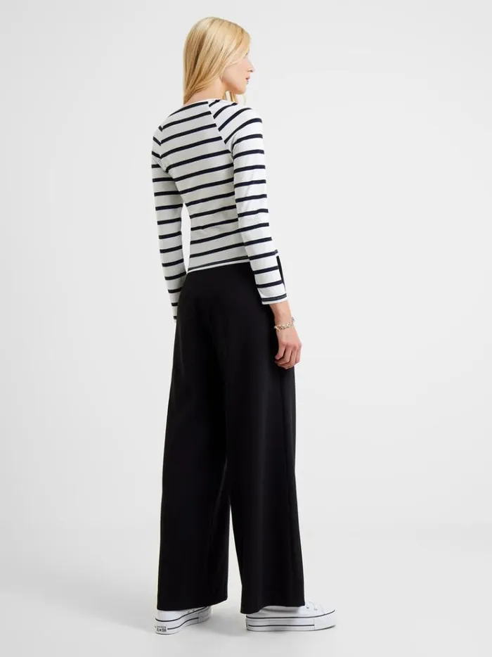 French Connection Tops Rallie Stripe Square Neck Long Sleeve Top Stripe Whitemarine 8211 Woman