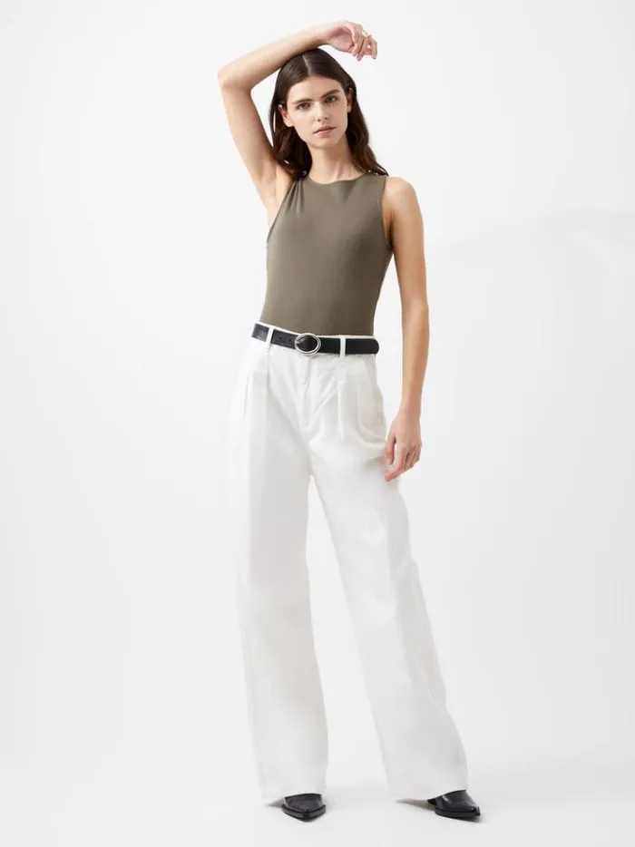 French Connection Tops Rassia Rib Bodysuit Tarmac 8211 Woman