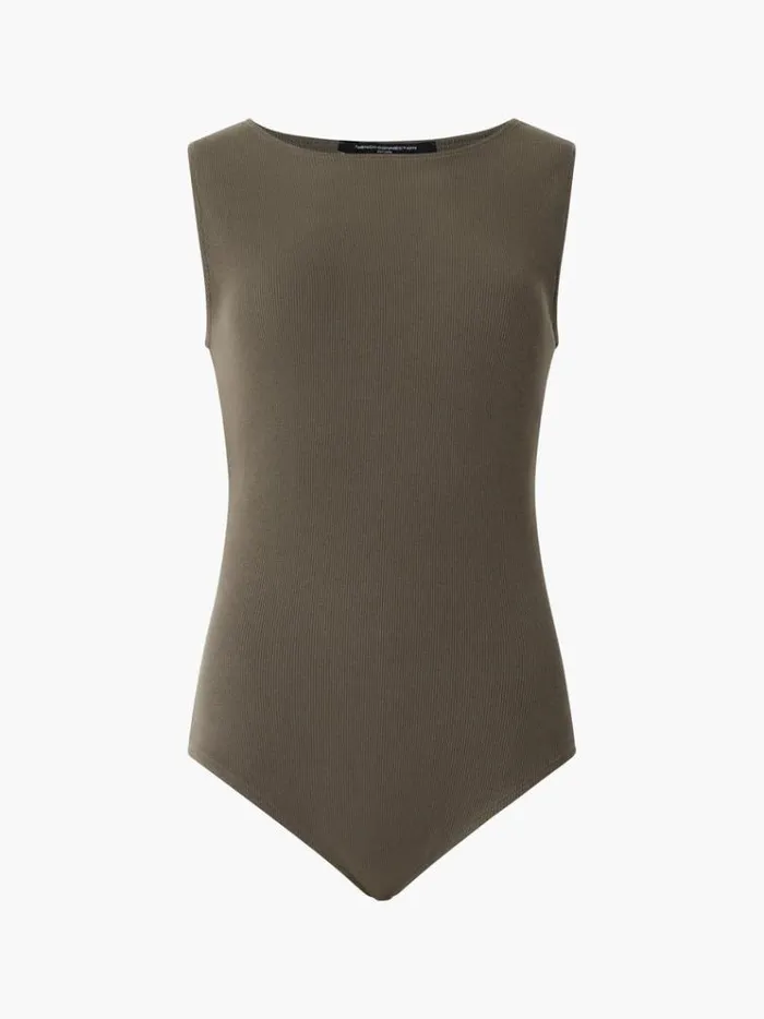 French Connection Tops Rassia Rib Bodysuit Tarmac 8211 Woman