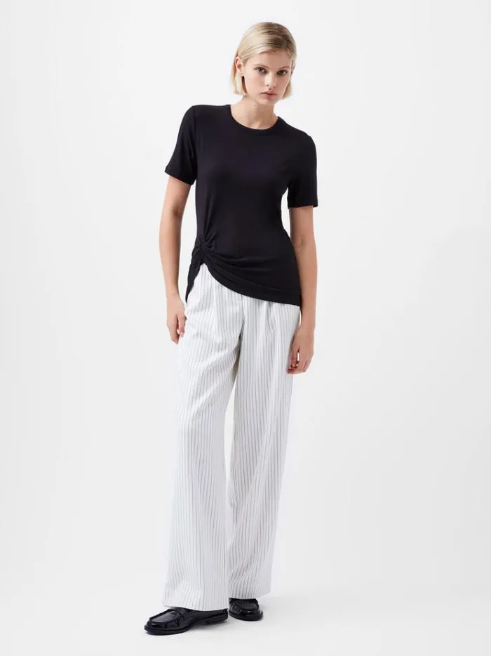 French Connection Tops Rianna Ruched TShirt Black 8211 Woman