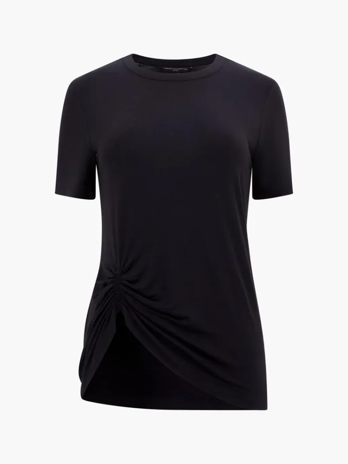 French Connection Tops Rianna Ruched TShirt Black 8211 Woman