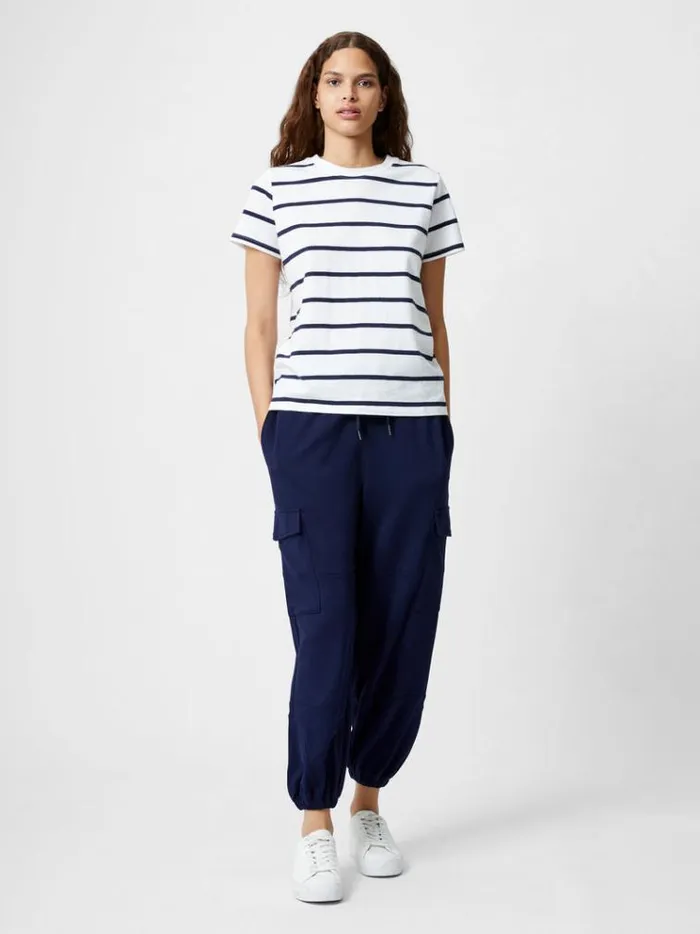 French Connection Tops Stripe Peached TShirt Winter Whtmidnight 8211 Woman