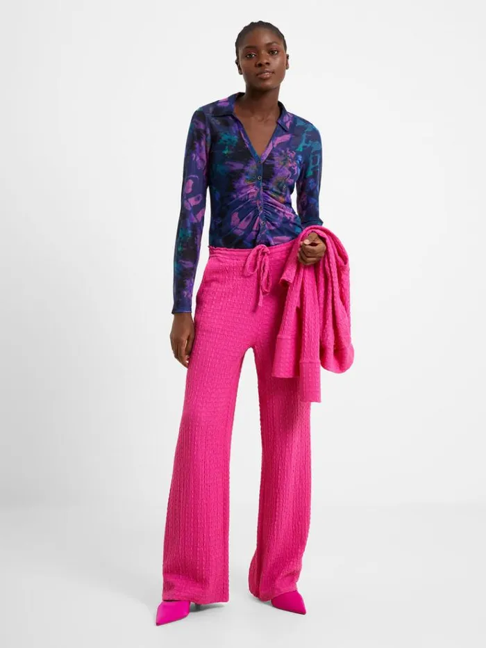 French Connection Trousers Tash Textured Trousers Fuschia 8211 Woman