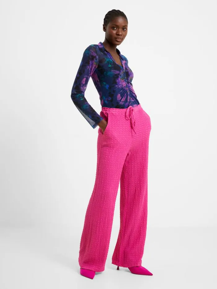 French Connection Trousers Tash Textured Trousers Fuschia 8211 Woman