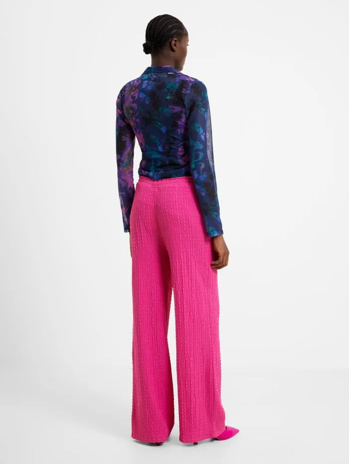 French Connection Trousers Tash Textured Trousers Fuschia 8211 Woman