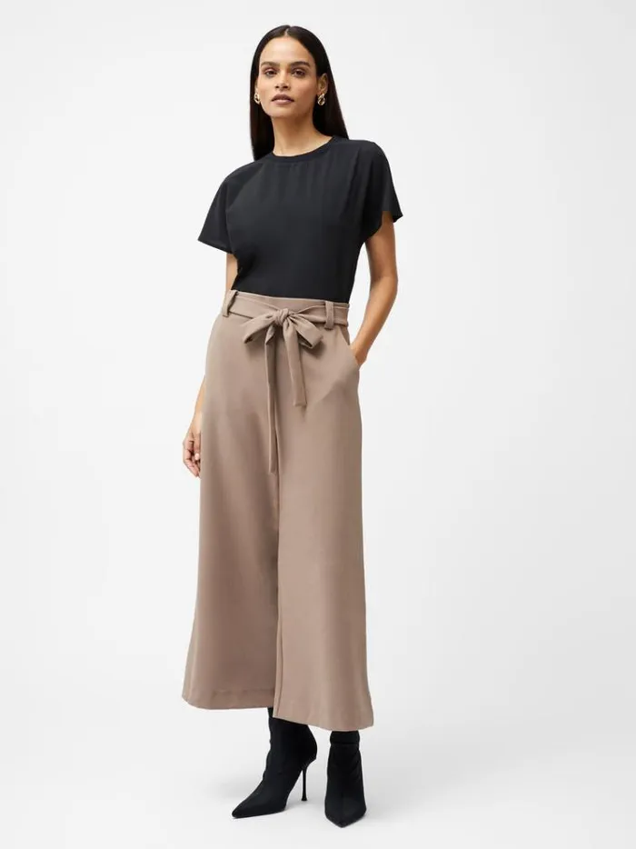 French Connection Trousers Whisper Belted Culottes Mocha Mousse 8211 Woman