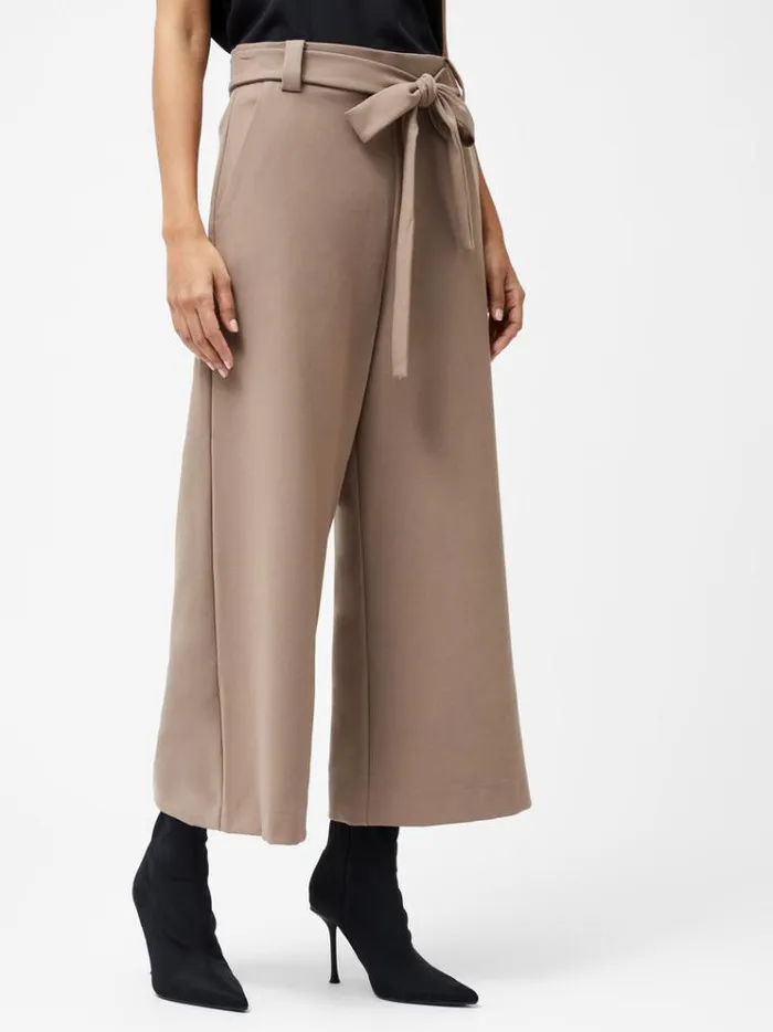 French Connection Trousers Whisper Belted Culottes Mocha Mousse 8211 Woman