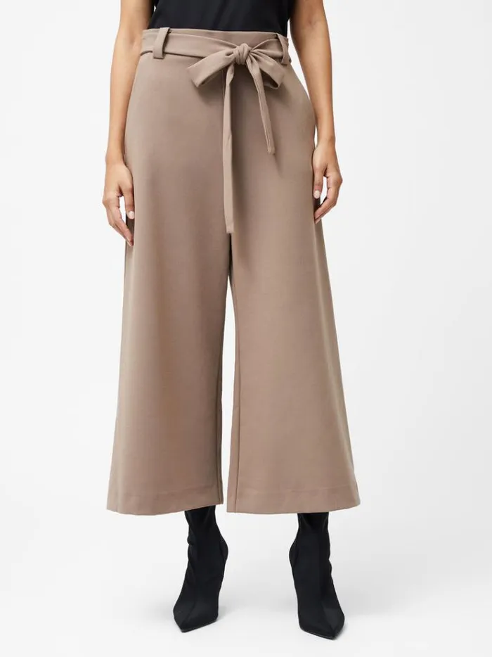 French Connection Trousers Whisper Belted Culottes Mocha Mousse 8211 Woman