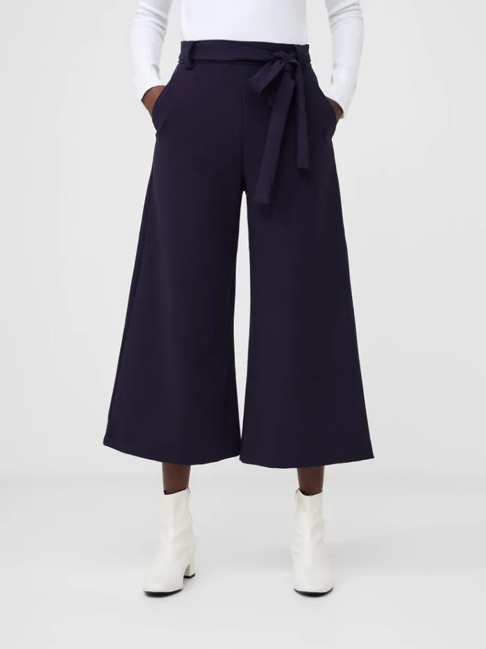 French Connection Trousers Whisper Belted Culottes Utility Blue 8211 Woman