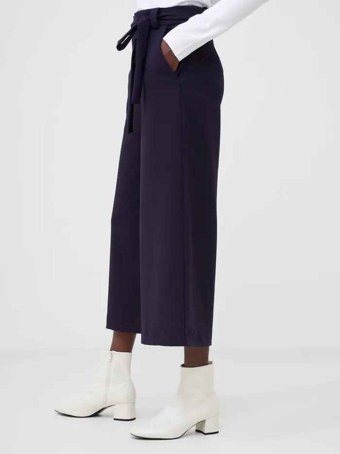 French Connection Trousers Whisper Belted Culottes Utility Blue 8211 Woman