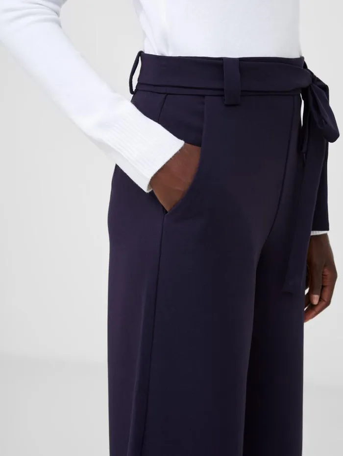 French Connection Trousers Whisper Belted Culottes Utility Blue 8211 Woman