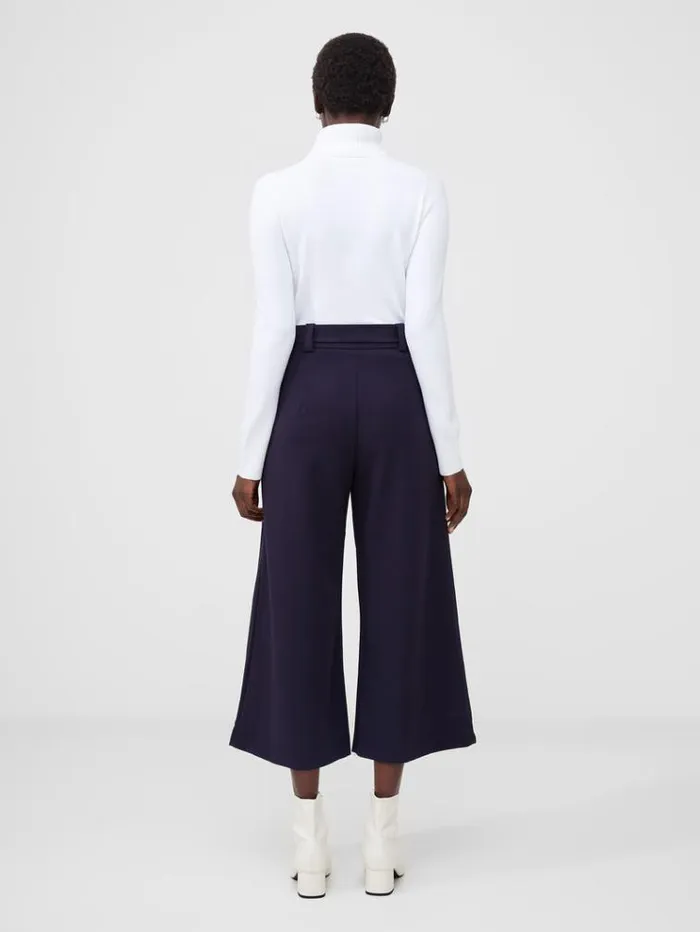 French Connection Trousers Whisper Belted Culottes Utility Blue 8211 Woman