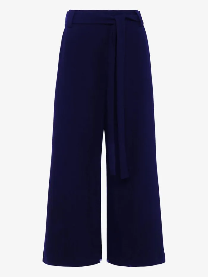 French Connection Trousers Whisper Belted Culottes Utility Blue 8211 Woman