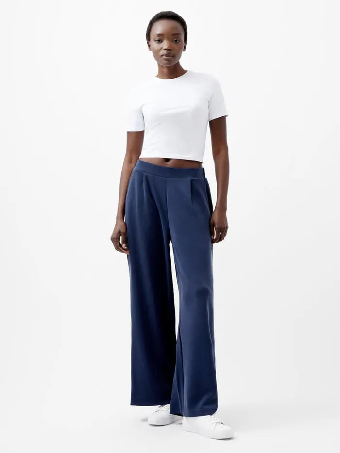 French Connection Trousers Wren Wide Leg Trousers Midnight Blue 8211 Woman