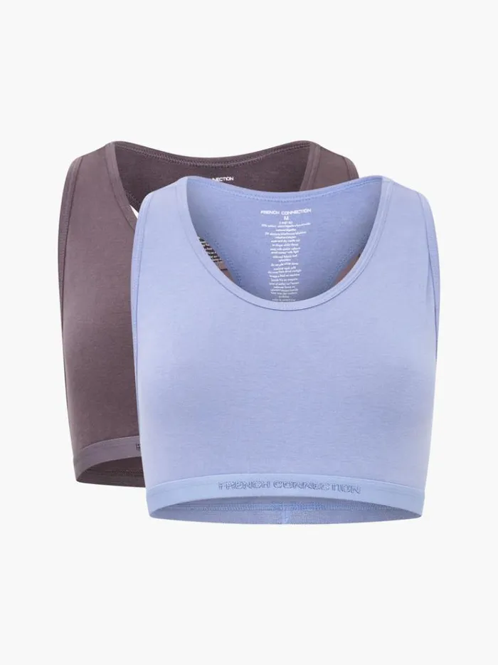 French Connection Underwear and Socks Fc 2 Pack Crop Top Tonal Blue Tempestgrey Excalibor 8211 Woman French Connection Underwear and Socks Fc 2 Pack Crop Top Tonal Blue Tempestgrey Excalibor 8211 Woman