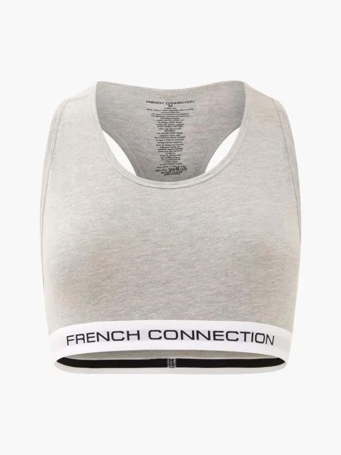 French Connection Underwear and Socks French Connection 2 Pack Crop Top Blackgrey 8211 Woman