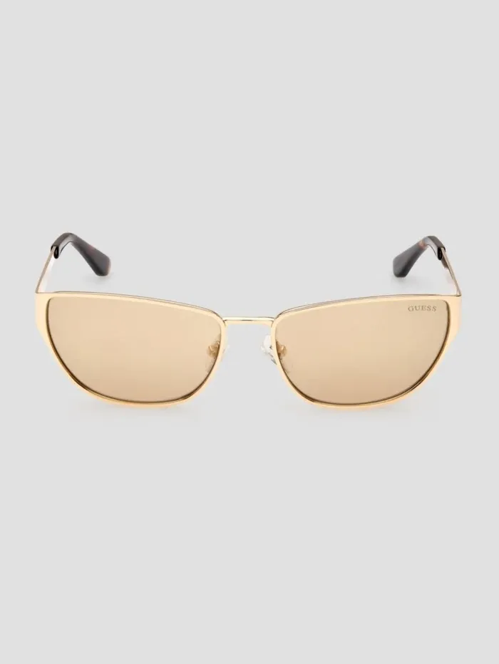 Gia Metal CatEye Sunglasses Gold WTort Arm Sunglasses GUESS Women
