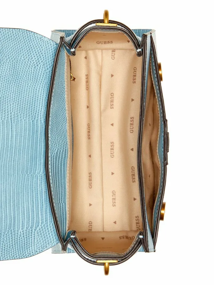 Ginevra Textured Top Handle Crossbody Light Denim Women Handbags GUESS