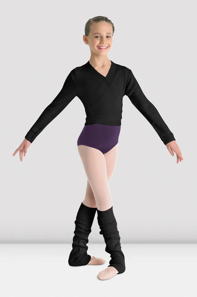 Girls Ella Cross Over Cardigan Black Tops Bloch Children