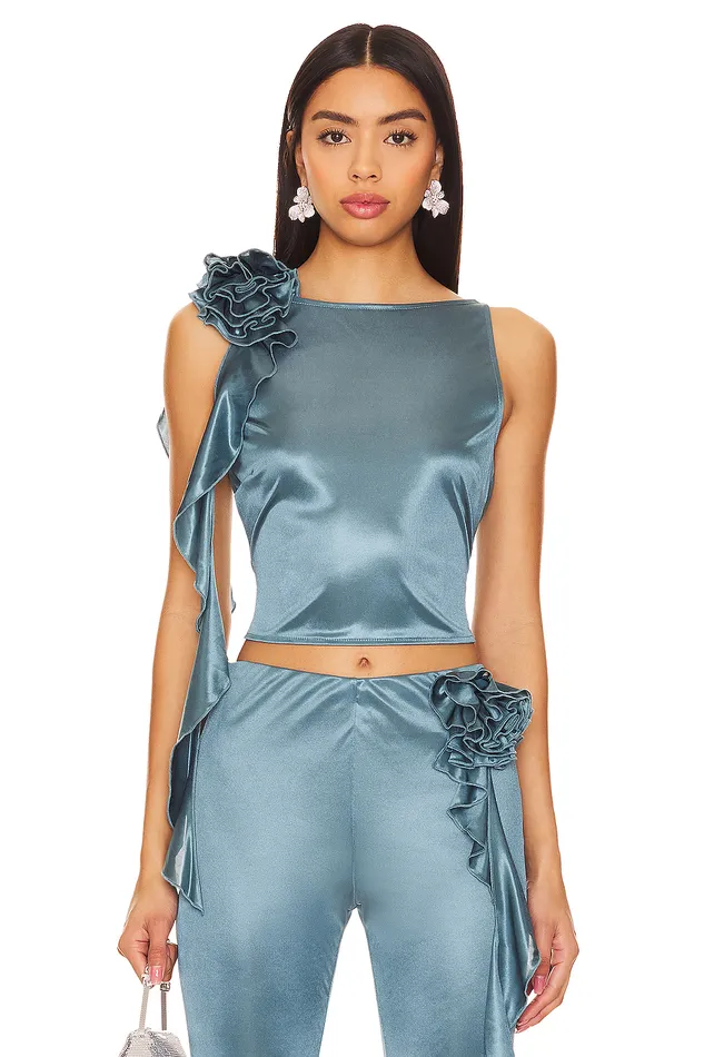Giulia Top Teal Grey Women Lovers and Friends Tops