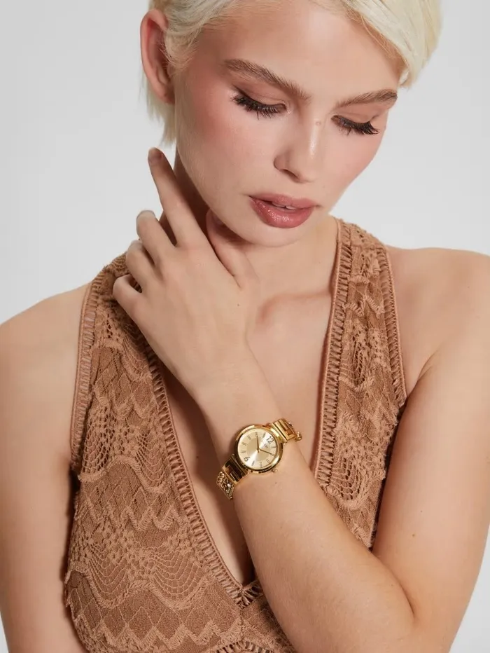 GoldTone Mixed Chain Analog Watch Gold Women Watches GUESS GoldTone Mixed Chain Analog Watch Gold Women Watches GUESS
