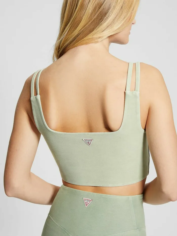 GUESS Activewear Women Washed Crop Top Colored Green Multi GUESS Activewear Women Washed Crop Top Colored Green Multi