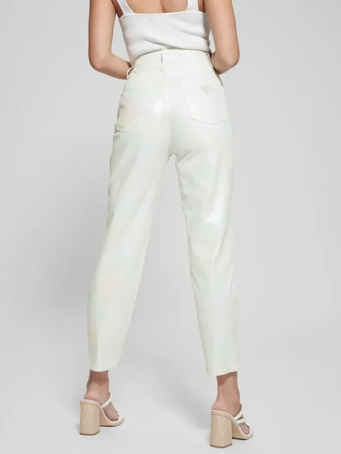 GUESS Coated Denim HighRise Mom Jeans Unicorn Light Blue Women Jeans and Denim GUESS Coated Denim HighRise Mom Jeans Unicorn Light Blue Women Jeans and Denim