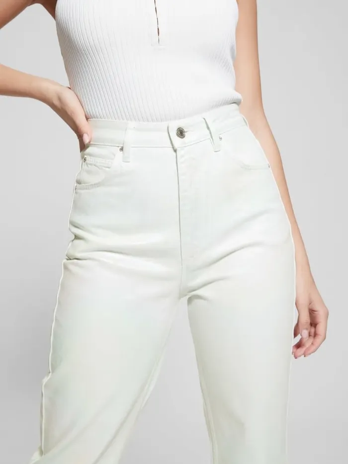 GUESS Coated Denim HighRise Mom Jeans Unicorn Light Blue Women Jeans and Denim GUESS Coated Denim HighRise Mom Jeans Unicorn Light Blue Women Jeans and Denim