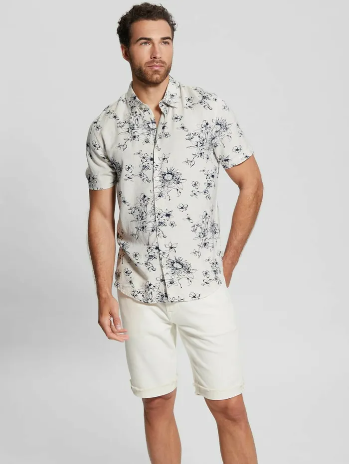 GUESS Eco Linen Sienna Floral Shirt Sienna Floral Men Shirts GUESS Eco Linen Sienna Floral Shirt Sienna Floral Men Shirts