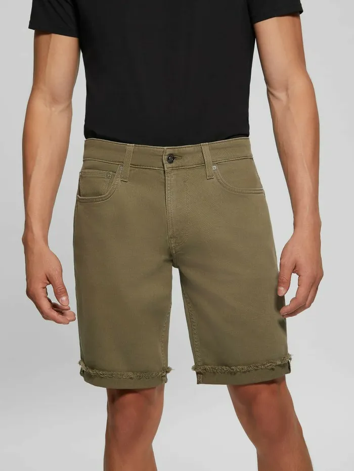 GUESS Eco Regular Fit Hemp Shorts Desert Green Multi Men Pants and Shorts