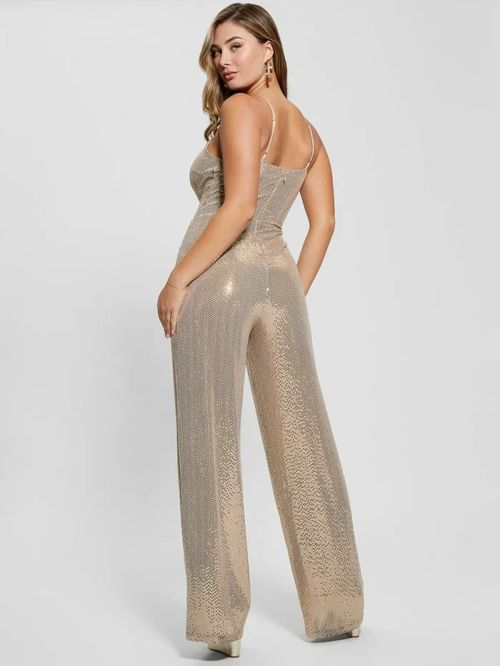 GUESS Fiarra Disco Jumpsuit Gold Multi Women Dresses and Jumpsuits GUESS Fiarra Disco Jumpsuit Gold Multi Women Dresses and Jumpsuits
