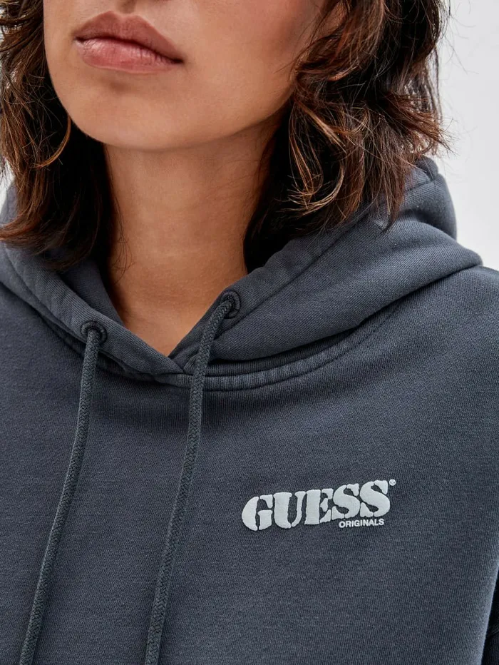 GUESS GUESS Originals x Batman Cropped Hoodie Jet Black Multi Women Jackets and Coats GUESS GUESS Originals x Batman Cropped Hoodie Jet Black Multi Women Jackets and Coats
