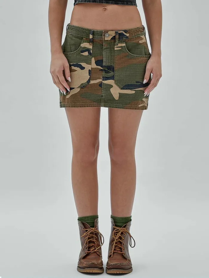 GUESS GUESS Originals Zip Camo Mini Skirt Surplus Camo Women Bottoms