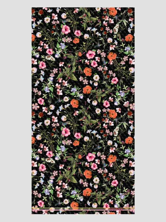 GUESS Hats and Scarves Women Jannessa Floral Scarf Marble BlkWht