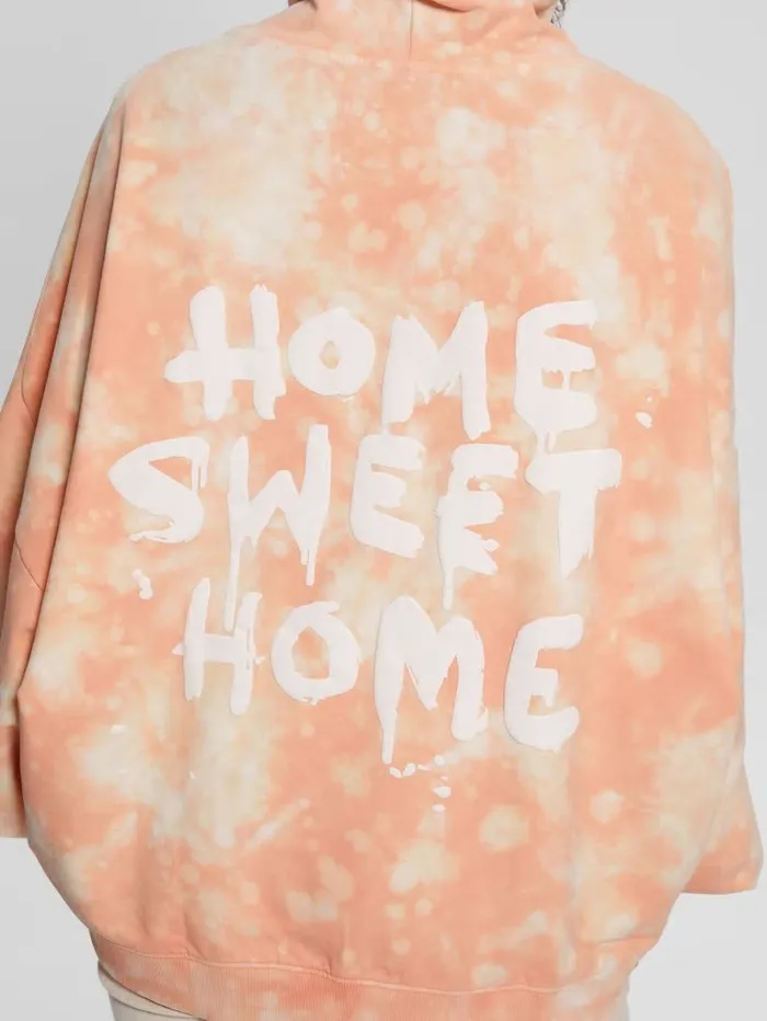 GUESS Home Sweet Home Hoodie Hello Peach Multi Women Jackets and Coats GUESS Home Sweet Home Hoodie Hello Peach Multi Women Jackets and Coats