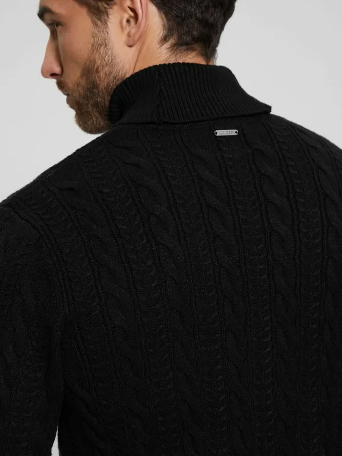 GUESS Hoodies and Sweaters Men Eco Ethan Turtleneck Sweater Black
