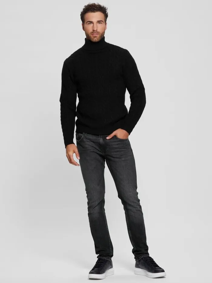 GUESS Hoodies and Sweaters Men Eco Ethan Turtleneck Sweater Black