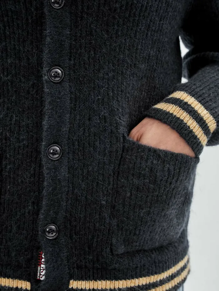GUESS Hoodies and Sweaters Men GUESS Originals Knit Cardigan Daring Ocean GUESS Hoodies and Sweaters Men GUESS Originals Knit Cardigan Daring Ocean