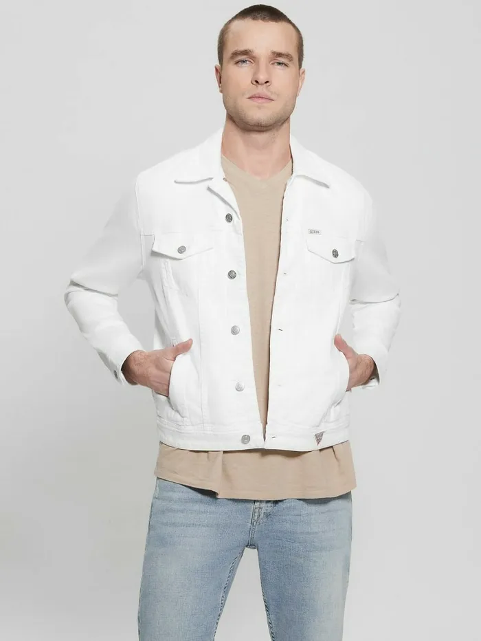 GUESS Jackets and Coats Men Eco Dillon Jacket Optic White GUESS Jackets and Coats Men Eco Dillon Jacket Optic White