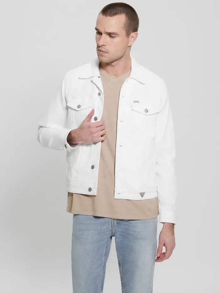 GUESS Jackets and Coats Men Eco Dillon Jacket Optic White GUESS Jackets and Coats Men Eco Dillon Jacket Optic White